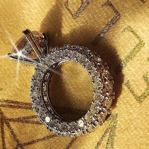 Sterling Silver Halo All Over Simulated Diamonds Cubic Zirconia Promise Ring